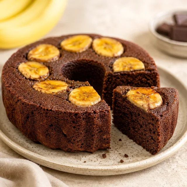 Bolo de banana com cacau