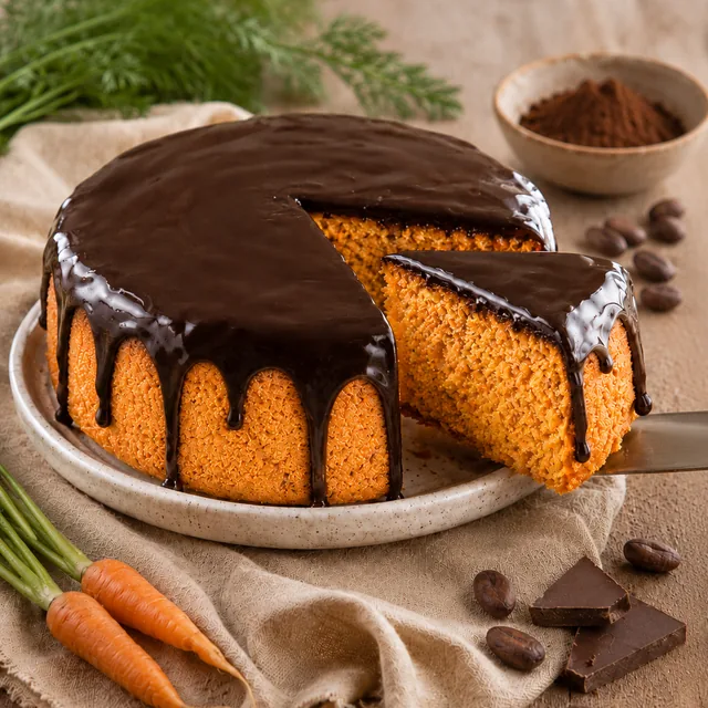 Bolo de cenoura com cobertura