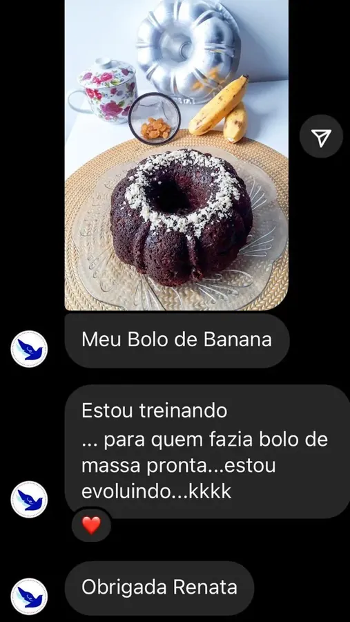 Print de conversa de aluna Confeiteira Bossa