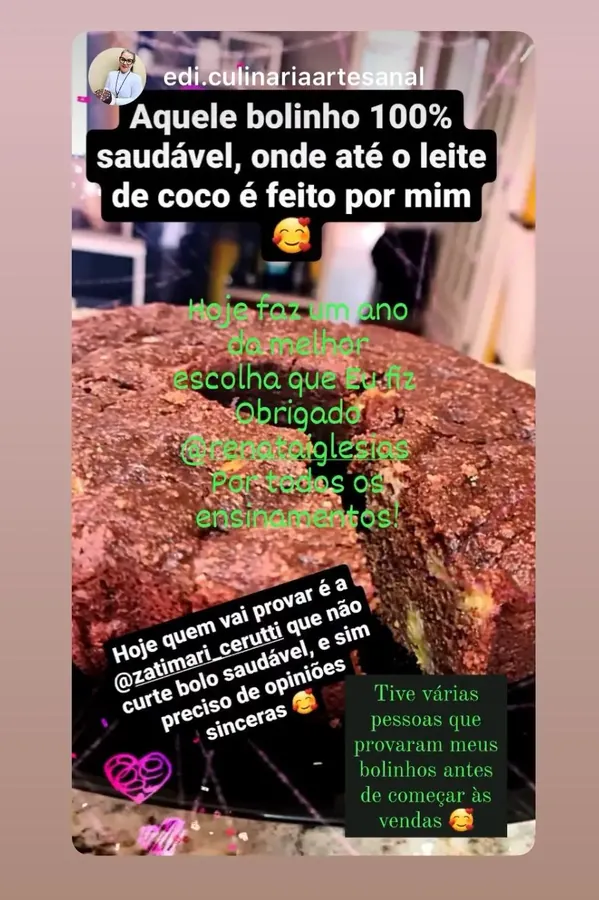 Print de conversa de aluna Confeiteira Bossa